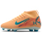 NIKE Jr. Mercurial Superfly Club Kylian Mbappé FG/MG Fußballschuhe Kinder 801 - melon tint/neo turq-igloo 32
