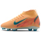 NIKE Jr. Mercurial Superfly Club Kylian Mbappé FG/MG Fußballschuhe Kinder 801 - melon tint/neo turq-igloo 32