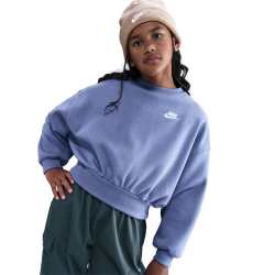 NIKE Sportswear Club Fleece Boxy Crewneck Sweatshirt Mädchen 499 - world indigo/white S (128-137 cm)