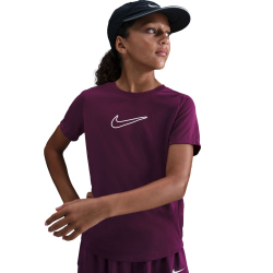 NIKE One Dri-FIT kurzarm Trainingsshirt Mädchen 610 - bordeaux/white L (146-156 cm)