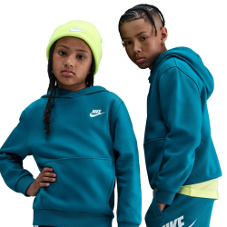 NIKE Sportswear Club Fleece Hoodie Kinder 301 - green abyss/white L (147-158 cm)