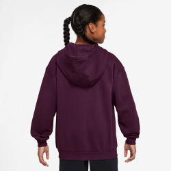 NIKE Sportswear Club Fleece Oversized Kapuzenjacke Kinder 610 - bordeaux/white XL (158-170 cm)