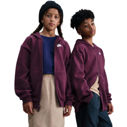 NIKE Sportswear Club Fleece Oversized Kapuzenjacke Kinder 610 - bordeaux/white XL (158-170 cm)