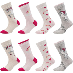 8er Pack camano Soft Bio-Baumwolle Crew Socken Mädchen