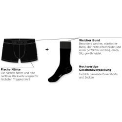 2er Pack camano Comfort Baumwolle Boxershorts & Socken in Geschenkbox Herren