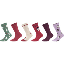 6er Pack s.Oliver Originals Bio-Baumwolle Motif Crew Socken Mädchen