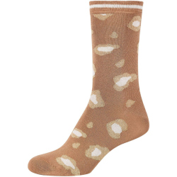 4er Pack camano Silky Touch Lurex Leopard Crew Socken Damen