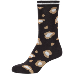 4er Pack camano Silky Touch Lurex Leopard Crew Socken Damen