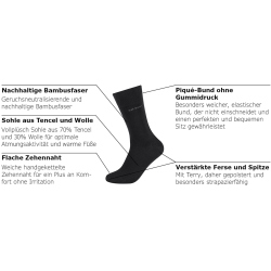 2er Pack camano Soft Bamboo 3in1 Tencel Wool Socken