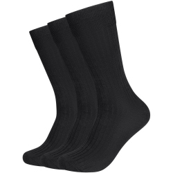 3er Pack camano Comfort Fine Rib Crew Socken Herren