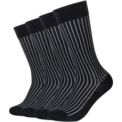 4er Pack camano Soft Shadow Bold Stripes Crew Socken Herren