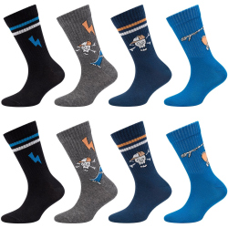 8er Pack camano Soft Bio-Baumwolle Crew Socken Jungen...
