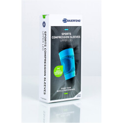 BAUERFEIND Sports Kompressionsbandage Oberschenkel marineblau, short, Gr. S