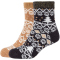 2er Pack camano Cosy Norwegian Winter Short Quarter Socken Damen 9999 - black 35-38