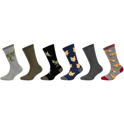 6er Pack s.Oliver Originals Bio-Baumwolle Motif Crew Socken Jungen 9999 - black 31-34