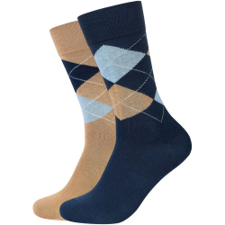 2er Pack camano Soft Classic Argyle Crew Socken Herren 5790 - insignia blue 43-46