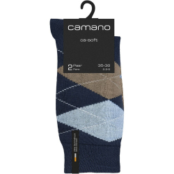 2er Pack camano Soft Classic Argyle Crew Socken Herren 5790 - insignia blue 43-46
