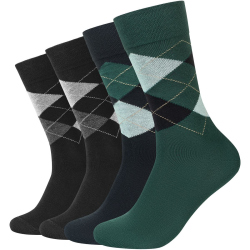 4er Pack camano Soft Classic Argyle Crew Socken Herren 7657 - botanical garden 43-46