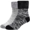2er Pack camano Mouline Cosy Crew Socken Damen 9997 - black mix 35-38