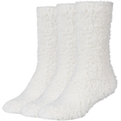 3er Pack camano Sustainable Cosy Fuzzy Crew Socken Damen...