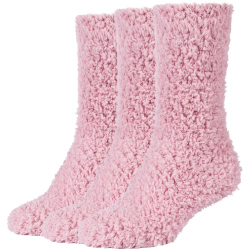 3er Pack camano Sustainable Cosy Fuzzy Crew Socken Damen...
