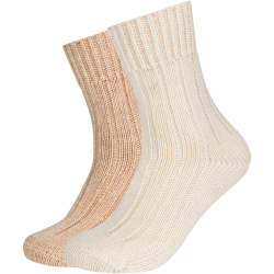 2er Pack camano Cosy Wool Rib Socken 1030 - egret 35-38