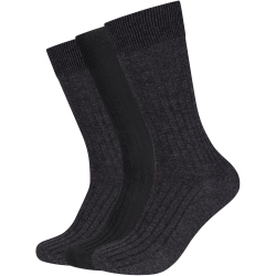 3er Pack camano Comfort Fine Rib Crew Socken Herren 9800...
