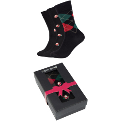 3er Pack camano Soft Christmas Socken in Geschenkbox Herren 9999 - black 43-46
