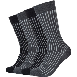 4er Pack camano Soft Shadow Bold Stripes Crew Socken...