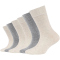 6er Pack camano Soft Originals Bio-Baumwolle Crew Socken Kinder 8203 - nature mix 31-34