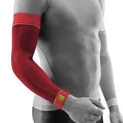 BAUERFEIND Sports Kompressionsbandage Arm rot Shorts S