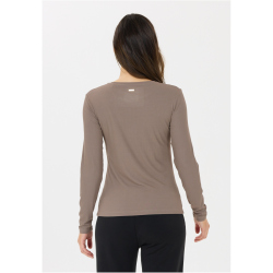 Athlecia Tinashe Rib Langarmshirt Damen 1292 - greige 34