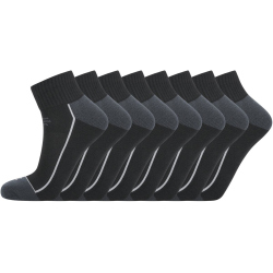 8er Pack ENDURANCE Avery Quarter Socken 1001 - black 35-38