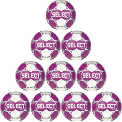 10er Ballpaket Select HBL Handball lila/weiß 0