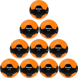 10er Ballpaket Kempa Buteo Handball orange/schwarz 3