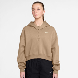 NIKE Sportswear Phoenix Fleece Oversize Cropped Henley Hoodie Damen