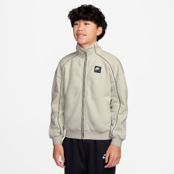 NIKE Air Fleece Trainingsjacke Kinder 072 - light bone/black/black XS (122-128 cm)