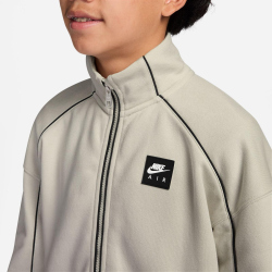 NIKE Air Fleece Trainingsjacke Kinder 072 - light bone/black/black XS (122-128 cm)