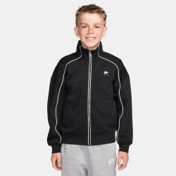 NIKE Air Fleece Trainingsjacke Kinder 010 - black/white/white M (137-147 cm)