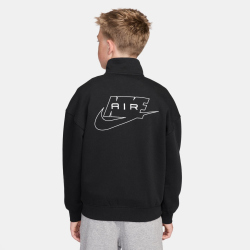 NIKE Air Fleece Trainingsjacke Kinder 010 - black/white/white M (137-147 cm)
