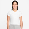 NIKE Sportswear Slim Cropped Ribbed T-Shirt Mädchen 100 - white M (137-146 cm)