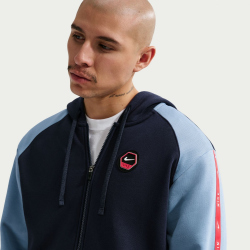 NIKE Sportswear Club Hoodie Herren 451 - obsidian/work blue/speed red S