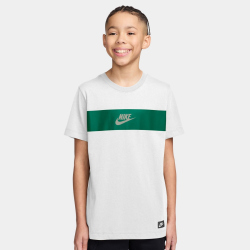 NIKE Sportswear Brandmark T-Shirt Kinder 101 - white/spruce fog XS (122-128 cm)