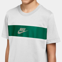 NIKE Sportswear Brandmark T-Shirt Kinder 101 - white/spruce fog XS (122-128 cm)