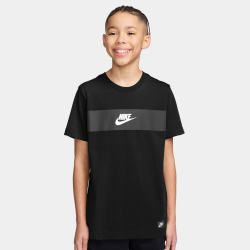 NIKE Sportswear Brandmark T-Shirt Kinder 011 - black/white XS (122-128 cm)