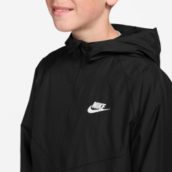 NIKE Sportswear Windrunner Kapuzenjacke Kinder 010 - black/black/white M (137-147 cm)