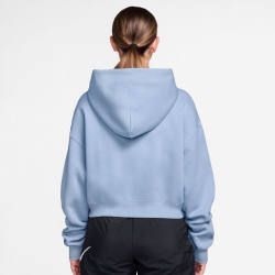 NIKE Sportswear Phoenix Fleece Oversize Cropped Henley Hoodie Damen 407 - hydrogen blue/sail S