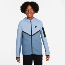 NIKE Sportswear Tech Fleece Kapuzenjacke Jungen 407 - hydrogen blue/work blue/black/black S (128-137 cm)