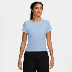 NIKE Sportswear Rib T-Shirt Damen 407 - hydrogen blue M