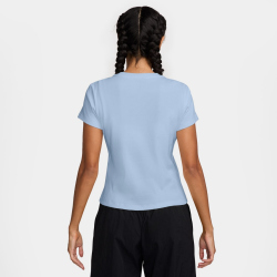 NIKE Sportswear Rib T-Shirt Damen 407 - hydrogen blue M